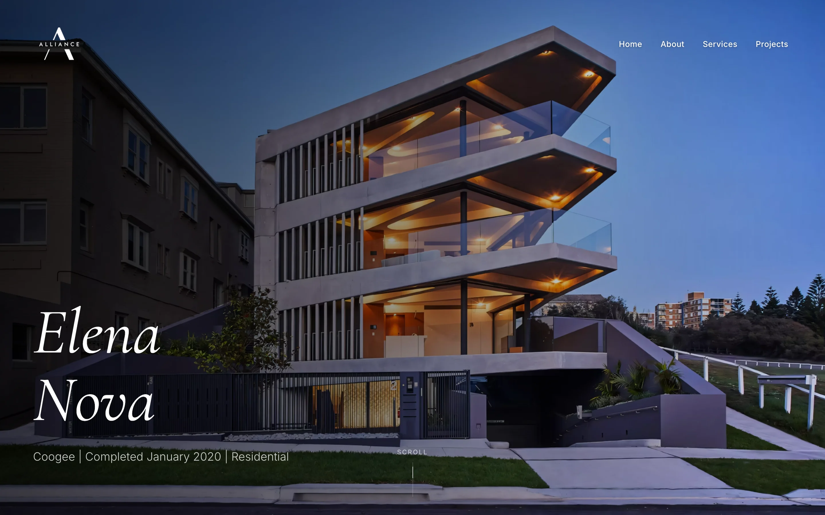 Elena Nova project page showcasing multi-unit development