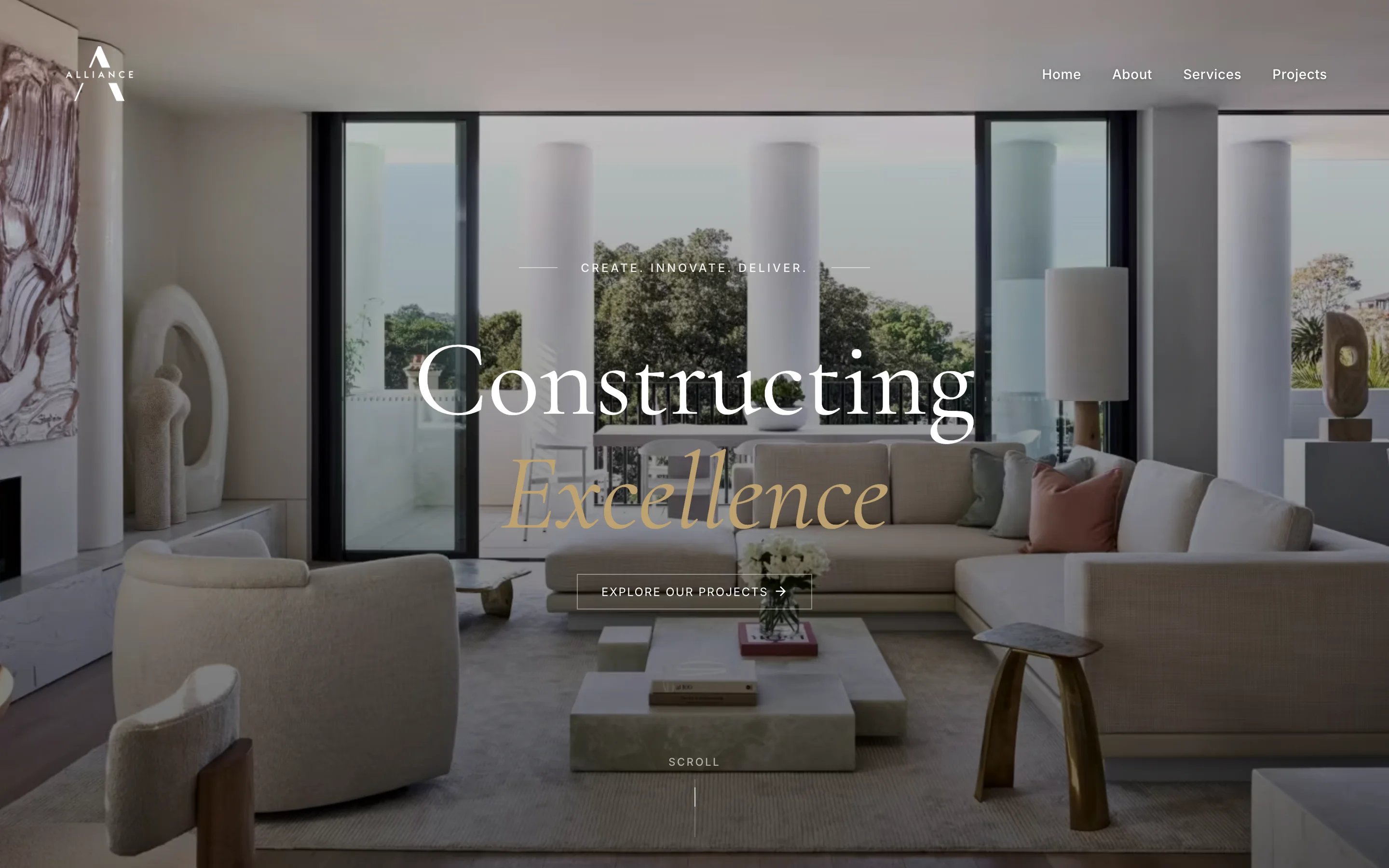 Alliance Living homepage showcasing Sydney luxury developments