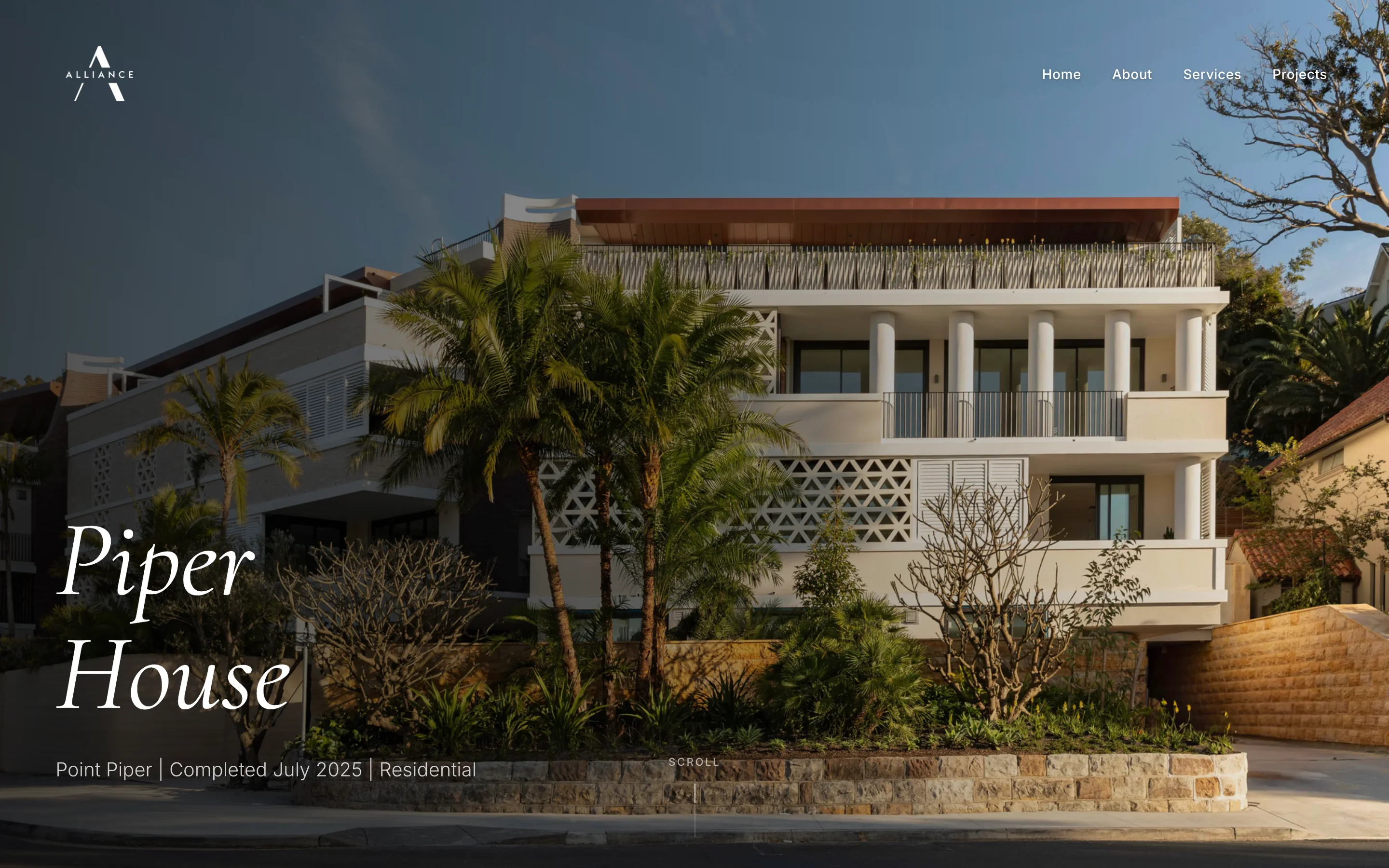 Piper House project page with immersive photo gallery